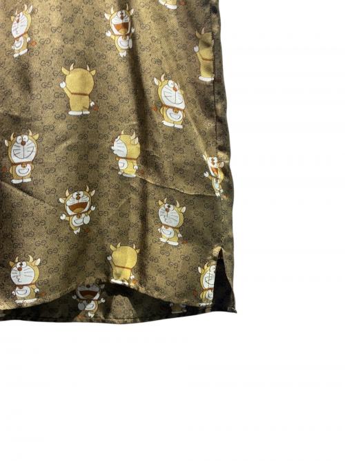 GUCCI（グッチ）GUCCI (グッチ) ドラえもん (ドラエモン) オープンカラーシャツ ブラウン サイズ:50の古着・服飾アイテム