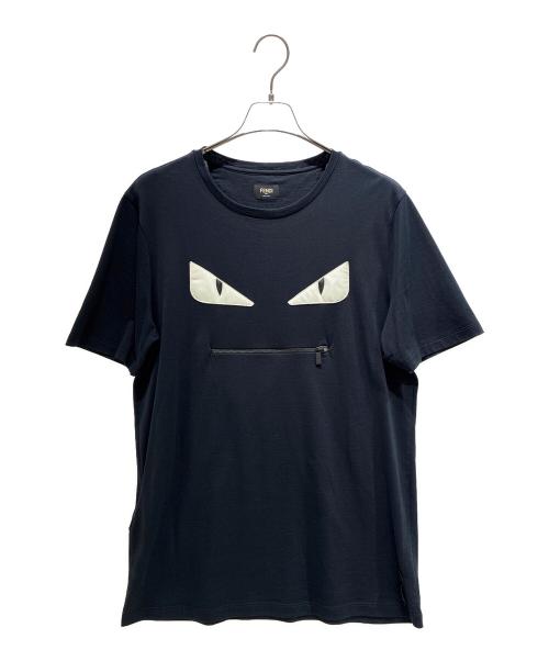 FENDI（フェンディ）FENDI (フェンディ) ジップデザイン モンスターＴシャツ ブラック サイズ:XLの古着・服飾アイテム