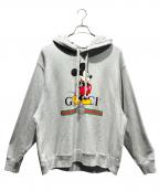 GUCCI×DISNEYグッチ×ディズニー）の古着「Mickey Mouse Hooded Sweatshirt ミッキー柄プルオーバーパーカー」｜グレー
