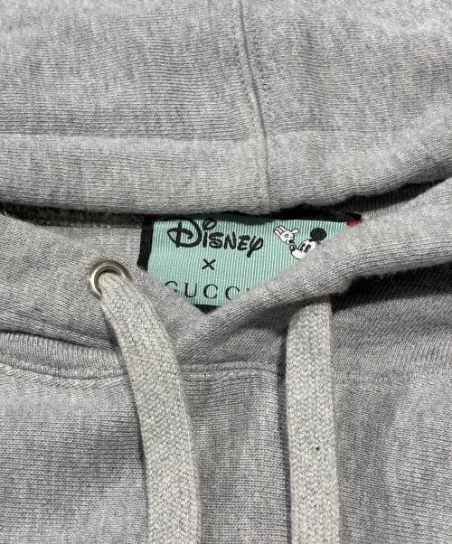 GUCCI（グッチ）GUCCI (グッチ) DISNEY (ディズニー) Mickey Mouse Hooded Sweatshirt ミッキー柄プルオーバーパーカー グレー サイズ:Lの古着・服飾アイテム
