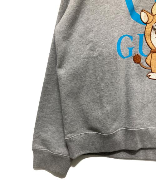 GUCCI（グッチ）GUCCI (グッチ) ドラえもん (ドラエモン) ドラえもん刺繍GGプルオーバーパーカー グレー サイズ:Lの古着・服飾アイテム