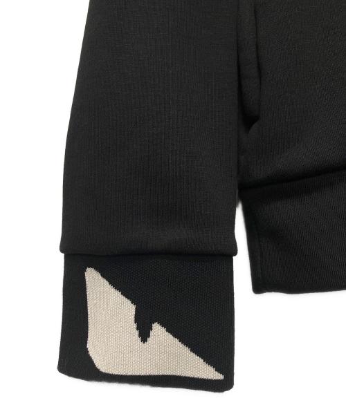 FENDI（フェンディ）FENDI (フェンディ) レザー切替ジップパーカー ブラック サイズ:Mの古着・服飾アイテム