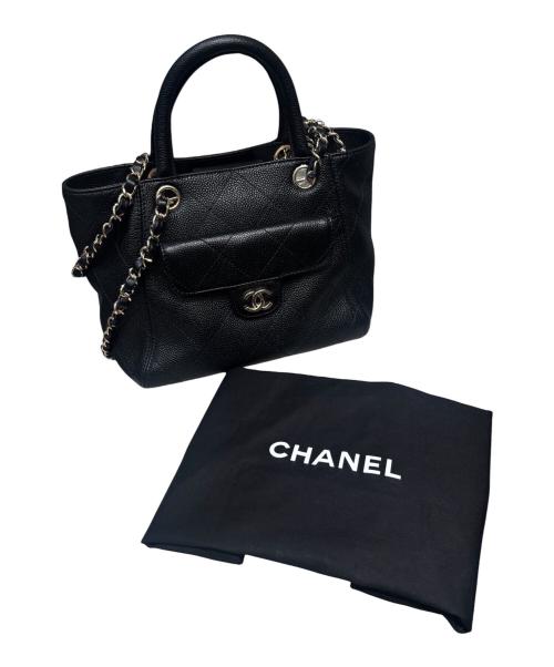 CHANEL（シャネル）CHANEL (シャネル) スモールショッピングバッグ ブラックの古着・服飾アイテム