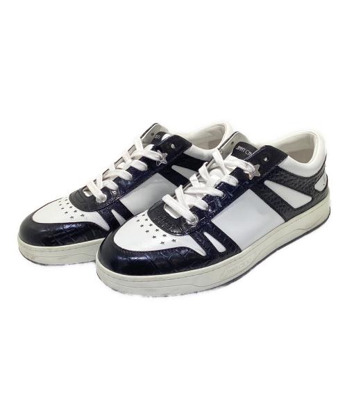 JIMMY CHOO（ジミーチュウ）JIMMY CHOO (ジミーチュウ) HAWAIIクロコ型押しローカットスニーカー ホワイト サイズ:42の古着・服飾アイテム