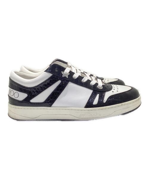 JIMMY CHOO（ジミーチュウ）JIMMY CHOO (ジミーチュウ) HAWAIIクロコ型押しローカットスニーカー ホワイト サイズ:42の古着・服飾アイテム