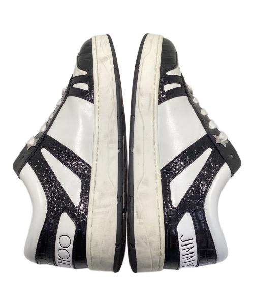 JIMMY CHOO（ジミーチュウ）JIMMY CHOO (ジミーチュウ) HAWAIIクロコ型押しローカットスニーカー ホワイト サイズ:42の古着・服飾アイテム
