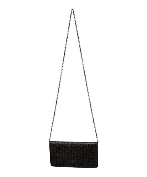BOTTEGA VENETA（ボッテガベネタ）BOTTEGA VENETA (ボッテガベネタ) イントレチャート チェーンショルダーウォレット ゴールド×ブラック サイズ:-の古着・服飾アイテム