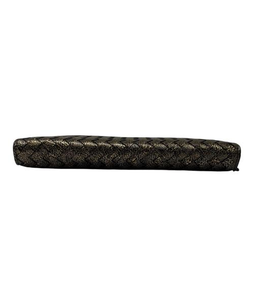 BOTTEGA VENETA（ボッテガベネタ）BOTTEGA VENETA (ボッテガベネタ) イントレチャート チェーンショルダーウォレット ゴールド×ブラック サイズ:-の古着・服飾アイテム