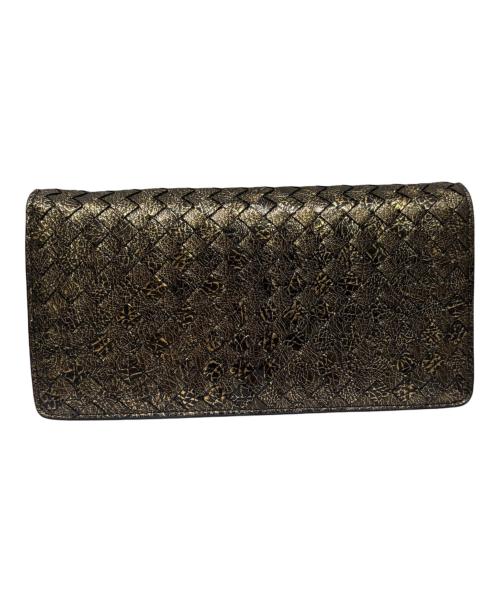 BOTTEGA VENETA（ボッテガベネタ）BOTTEGA VENETA (ボッテガベネタ) イントレチャート チェーンショルダーウォレット ゴールド×ブラック サイズ:-の古着・服飾アイテム