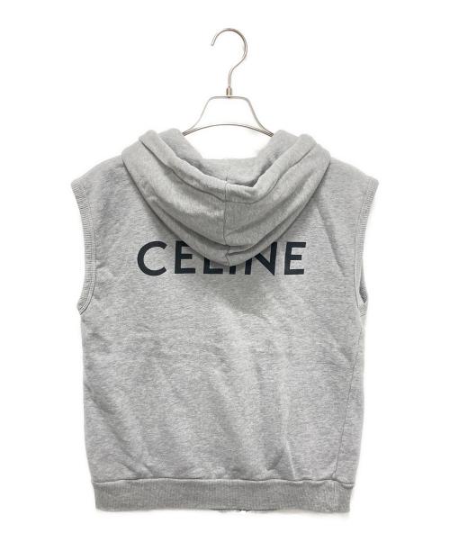 CELINE（セリーヌ）CELINE (セリーヌ) ノースリーブジップパーカー グレー サイズ:Ｍの古着・服飾アイテム
