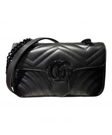 GUCCI（グッチ）の古着「GGマーモントシェブロン キルティングレザー ショルダーバッグ」｜ブラック