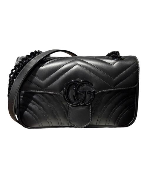 GUCCI（グッチ）GUCCI (グッチ) GGマーモントシェブロン キルティングレザー ショルダーバッグ ブラック サイズ:ミニ 未使用品の古着・服飾アイテム