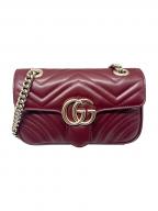 GUCCIグッチ）の古着「GGマーモント スモールショルダーバッグ」｜バーガンディー