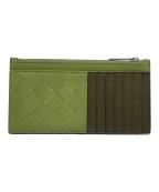 BOTTEGA VENETAボッテガベネタ）の古着「小銭入れカードケース/Intrecciato Long Zip Card Holder」｜グリーン