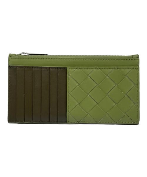 BOTTEGA VENETA（ボッテガベネタ）BOTTEGA VENETA (ボッテガベネタ) 小銭入れカードケース/Intrecciato Long Zip Card Holder グリーンの古着・服飾アイテム