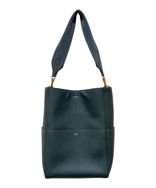 CELINE（セリーヌ）CELINE (セリーヌ) サングル バケット ショルダーバッグ ミディアム グリーン サイズ:ミディアムの古着・服飾アイテム