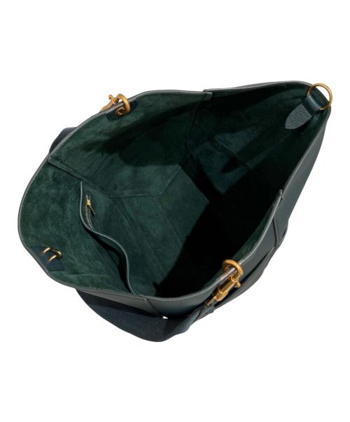 CELINE（セリーヌ）CELINE (セリーヌ) サングル バケット ショルダーバッグ ミディアム グリーン サイズ:ミディアムの古着・服飾アイテム