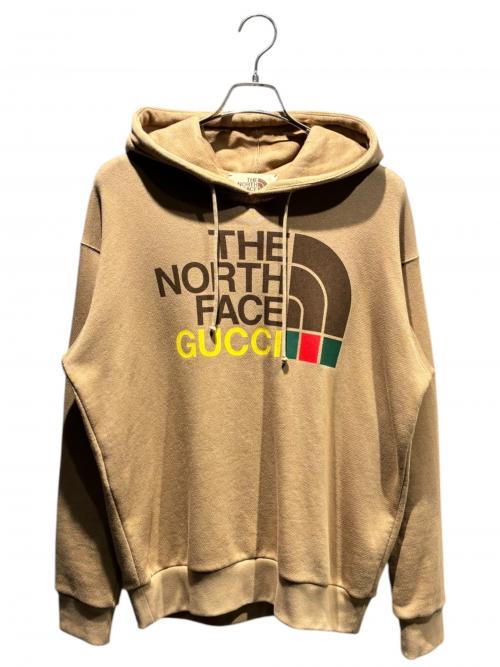 GUCCI（グッチ）GUCCI (グッチ) THE NORTH FACE (ザ ノース フェイス) プルオーバーパーカー ベージュ サイズ:XSの古着・服飾アイテム