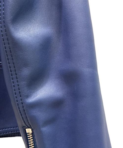 LOEWE（ロエベ）LOEWE (ロエベ) Leather Double-Breasted Biker Jacket/レザーダブルライダースジャケット/H1158140NU ブルー サイズ:Mの古着・服飾アイテム