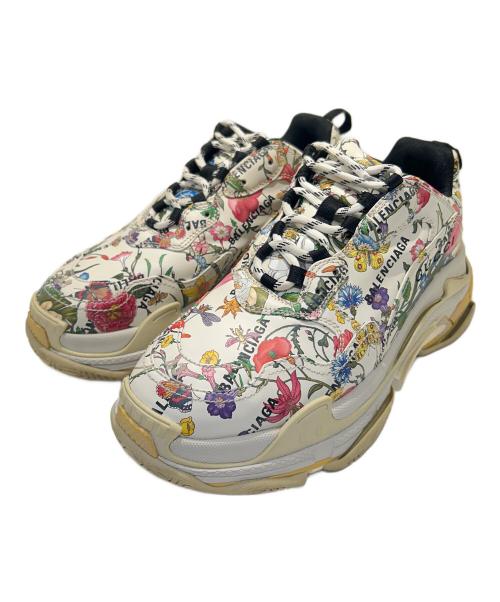 BALENCIAGA（バレンシアガ）BALENCIAGA GUCCI The Hacker Project Triple S Floral Print Sneakers/ザ・ハッカープロジェクト トリプル S フローラプリント/681068 ホワイト サイズ:USA10の古着・服飾アイテム