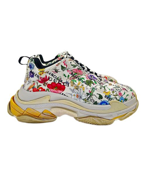 BALENCIAGA（バレンシアガ）BALENCIAGA GUCCI The Hacker Project Triple S Floral Print Sneakers/ザ・ハッカープロジェクト トリプル S フローラプリント/681068 ホワイト サイズ:USA10の古着・服飾アイテム