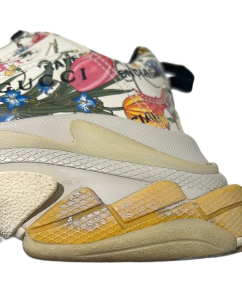 BALENCIAGA（バレンシアガ）BALENCIAGA GUCCI The Hacker Project Triple S Floral Print Sneakers/ザ・ハッカープロジェクト トリプル S フローラプリント/681068 ホワイト サイズ:USA10の古着・服飾アイテム