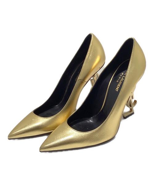 Saint Laurent Paris（サンローランパリ）Saint Laurent Paris (サンローランパリ) オピウム カサンドラ パンプス ゴールド サイズ:38 1/2の古着・服飾アイテム