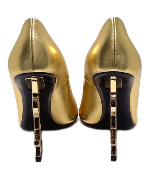 Saint Laurent Paris（サンローランパリ）Saint Laurent Paris (サンローランパリ) オピウム カサンドラ パンプス ゴールド サイズ:38 1/2の古着・服飾アイテム