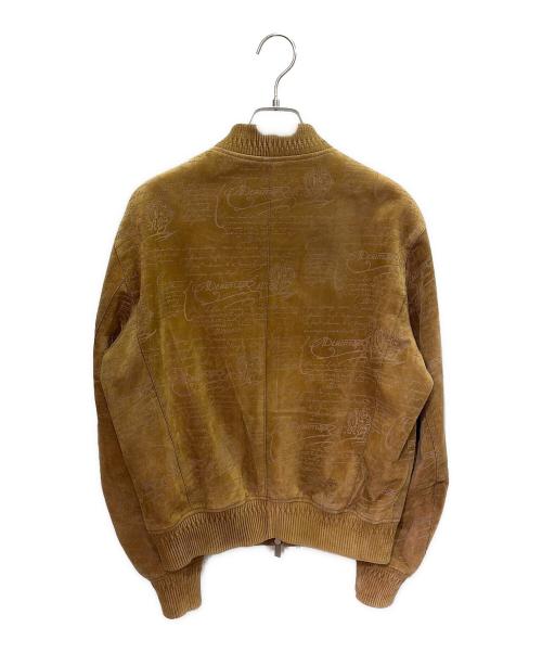 Berluti（ベルルッティ）Berluti (ベルルッティ) スクリットカーフレザーボンバージャケット/カリグラフィ/ボンバージャケット/ダブルジップジャケット ブラウン サイズ:R44の古着・服飾アイテム