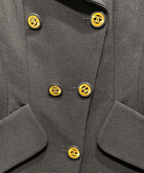 CHANEL（シャネル）CHANEL (シャネル) ヴィンテージココボタン フレアセットアップ ブラック サイズ:表記不明の古着・服飾アイテム
