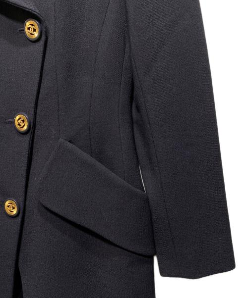 CHANEL（シャネル）CHANEL (シャネル) ヴィンテージココボタン フレアセットアップ ブラック サイズ:表記不明の古着・服飾アイテム