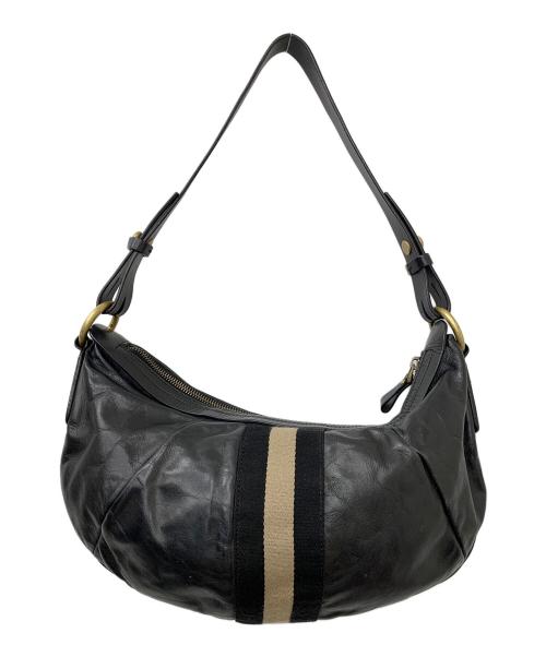BALLY（バリー）BALLY (バリー) ハーフムーン型レザーショルダーバッグ ブラックの古着・服飾アイテム