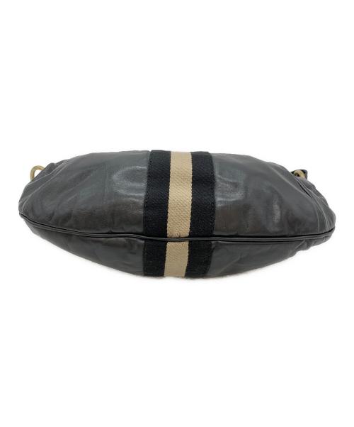 BALLY（バリー）BALLY (バリー) ハーフムーン型レザーショルダーバッグ ブラックの古着・服飾アイテム