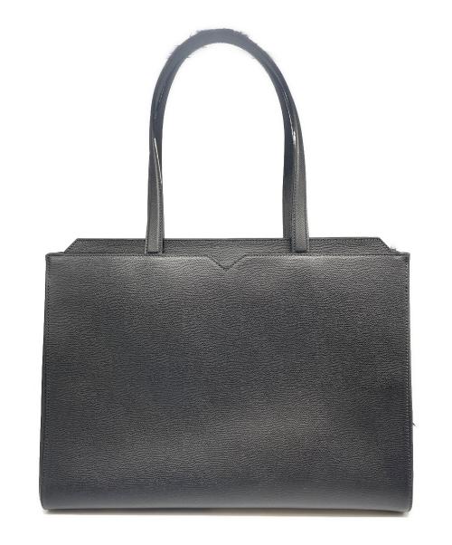 Valextra（ヴァレクストラ）Valextra (ヴァレクストラ) V-Line Horizontal Shopping Bag Vライン ホリゾンタル ショッピングバッグ ブラックの古着・服飾アイテム