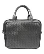 BOTTEGA VENETAボッテガベネタ）の古着「ハンドバッグ/イントレチャート/ハンドバッグ/レザーバッグ/編み込みレザー」｜ブラック