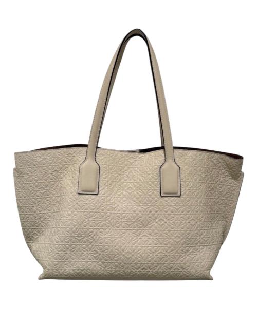 LOEWE（ロエベ）LOEWE (ロエベ) リピートアナグラムTショッパートートバッグ ベージュの古着・服飾アイテム