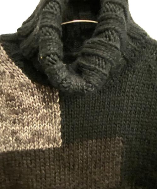 YOKE（ヨーク）YOKE (ヨーク) OVERSIZED INTARSIA BLOCKING TURTLENECK SWEATER/インターシャ ブロッキング タートルネック セーター ブラウン サイズ:2の古着・服飾アイテム