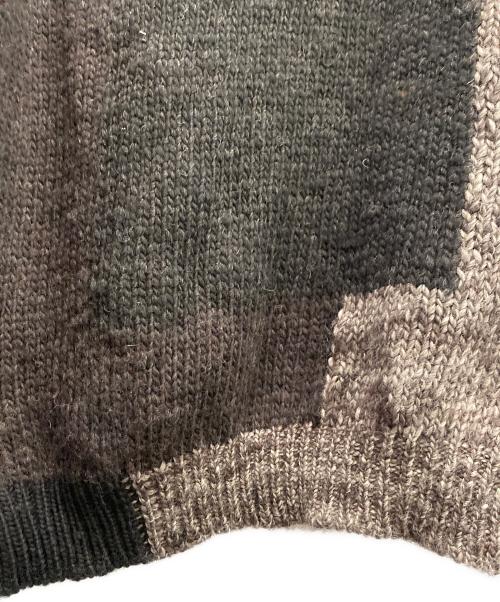 YOKE（ヨーク）YOKE (ヨーク) OVERSIZED INTARSIA BLOCKING TURTLENECK SWEATER/インターシャ ブロッキング タートルネック セーター ブラウン サイズ:2の古着・服飾アイテム