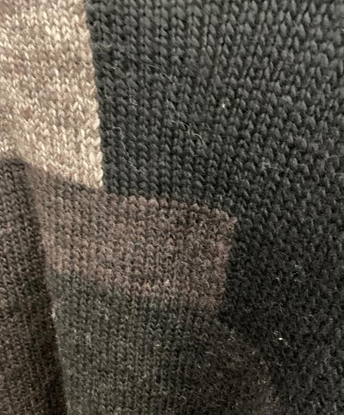 YOKE（ヨーク）YOKE (ヨーク) OVERSIZED INTARSIA BLOCKING TURTLENECK SWEATER/インターシャ ブロッキング タートルネック セーター ブラウン サイズ:2の古着・服飾アイテム