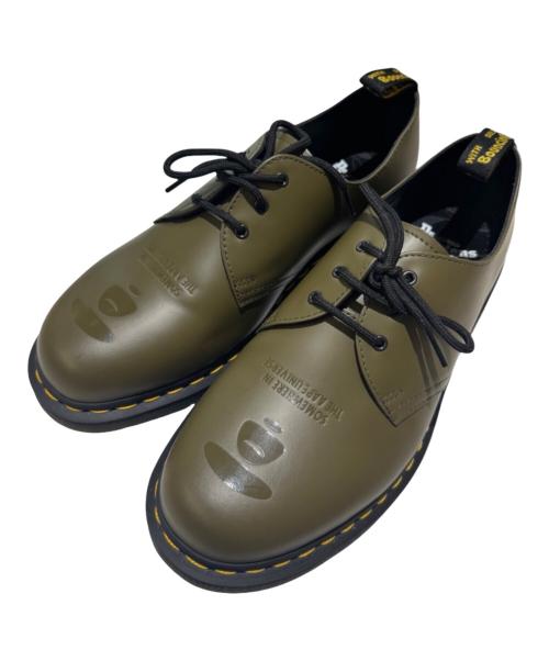 Dr.Martens（ドクターマーチン）Dr.Martens (ドクターマーチン) A BATHING APE (アベイシングエイプ) 3ホールシューズ オリーブ サイズ:UK9.5の古着・服飾アイテム