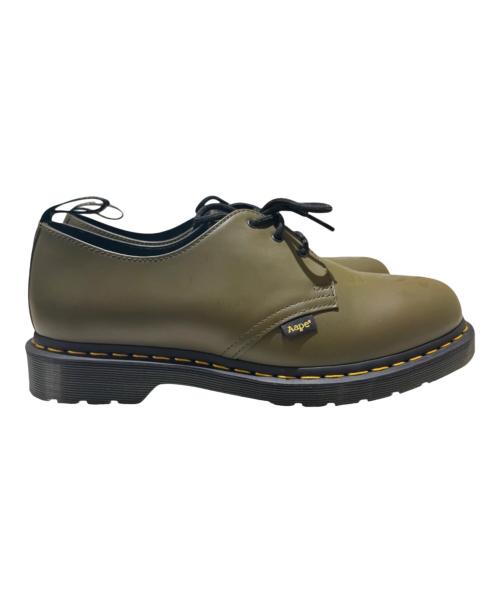 Dr.Martens（ドクターマーチン）Dr.Martens (ドクターマーチン) A BATHING APE (アベイシングエイプ) 3ホールシューズ オリーブ サイズ:UK9.5の古着・服飾アイテム
