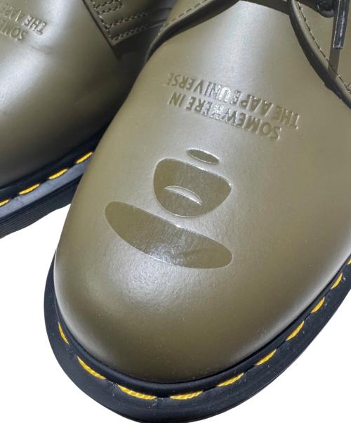 Dr.Martens（ドクターマーチン）Dr.Martens (ドクターマーチン) A BATHING APE (アベイシングエイプ) 3ホールシューズ オリーブ サイズ:UK9.5の古着・服飾アイテム