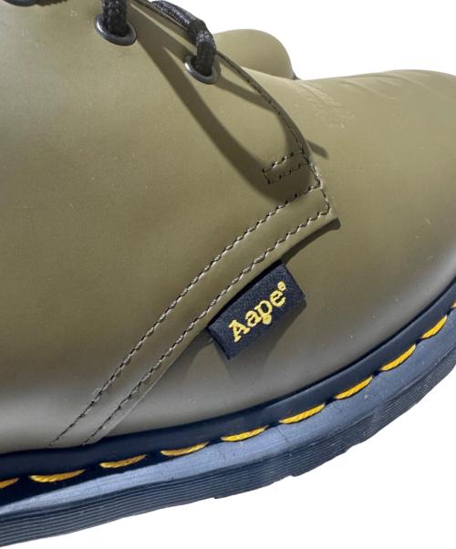 Dr.Martens（ドクターマーチン）Dr.Martens (ドクターマーチン) A BATHING APE (アベイシングエイプ) 3ホールシューズ オリーブ サイズ:UK9.5の古着・服飾アイテム