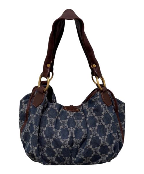 CELINE（セリーヌ）CELINE (セリーヌ) マカダム柄 デニムセミショルダーバッグ インディゴの古着・服飾アイテム