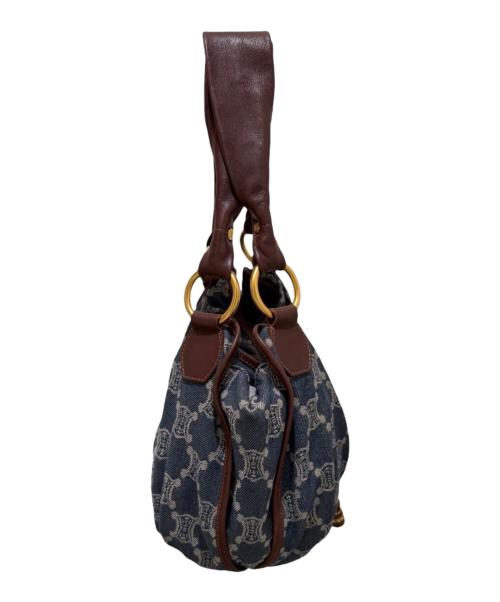 CELINE（セリーヌ）CELINE (セリーヌ) マカダム柄 デニムセミショルダーバッグ インディゴの古着・服飾アイテム