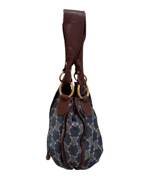 CELINE（セリーヌ）CELINE (セリーヌ) マカダム柄 デニムセミショルダーバッグ インディゴの古着・服飾アイテム