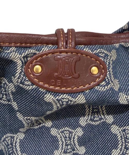 CELINE（セリーヌ）CELINE (セリーヌ) マカダム柄 デニムセミショルダーバッグ インディゴの古着・服飾アイテム