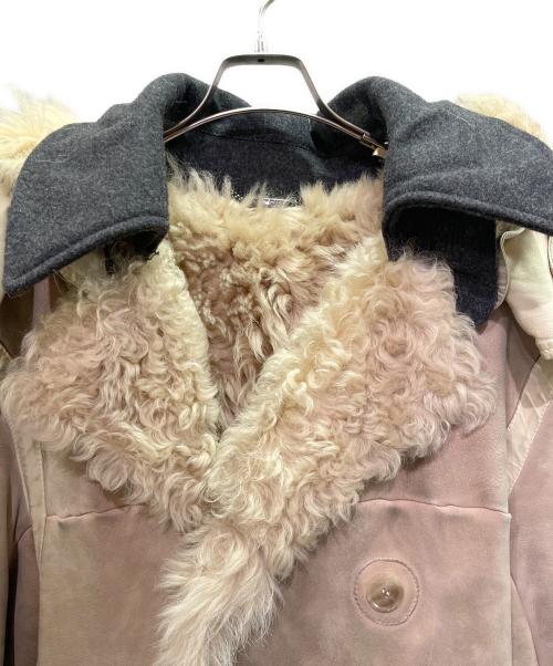 DOLCE & GABBANA（ドルチェ＆ガッバーナ）DOLCE & GABBANA (ドルチェ＆ガッバーナ) ラムスキンコート/ファー付ムートンコート ベージュ サイズ:46の古着・服飾アイテム