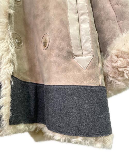 DOLCE & GABBANA（ドルチェ＆ガッバーナ）DOLCE & GABBANA (ドルチェ＆ガッバーナ) ラムスキンコート/ファー付ムートンコート ベージュ サイズ:46の古着・服飾アイテム