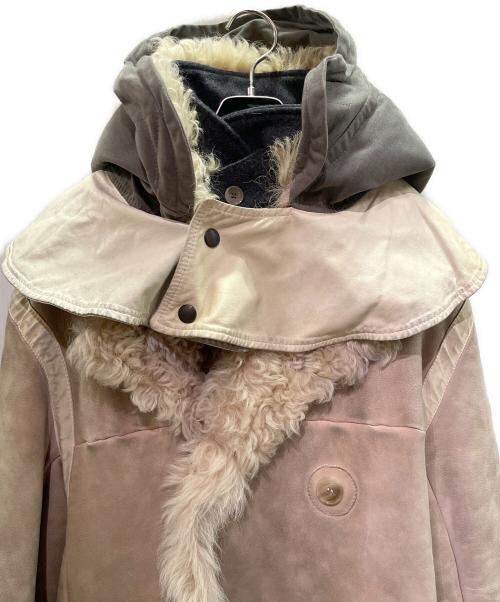 DOLCE & GABBANA（ドルチェ＆ガッバーナ）DOLCE & GABBANA (ドルチェ＆ガッバーナ) ラムスキンコート/ファー付ムートンコート ベージュ サイズ:46の古着・服飾アイテム